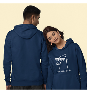 Hoodie - Washed Navy Blue "Sonnenbrille" - Gr. S - Ansicht 2