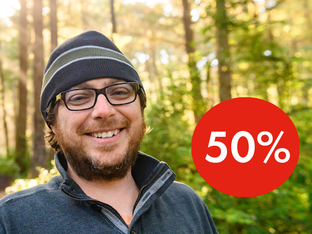 Mann im Wald 20%