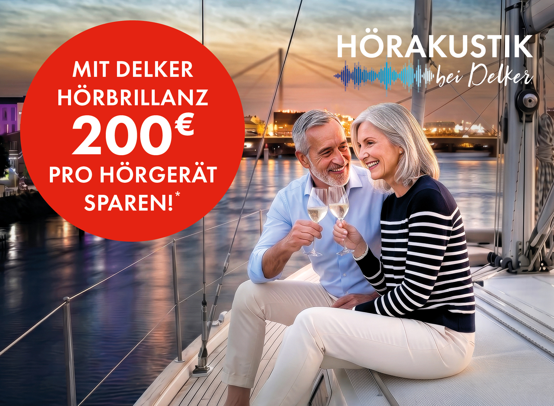 Opa und Enkel die flüstern. Kostbare Momente erleben mit Hörgeräte zum Delker Tarif